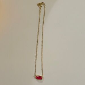 Kendra Scott Gold Necklace with Pink Pendant